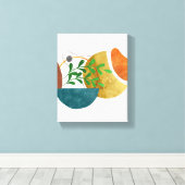 ミニマル抽象芸術植物形オーガニック状 キャンバスプリント (インサイチュ (ウッドフロア))