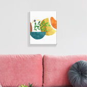 ミニマル抽象芸術植物形オーガニック状 キャンバスプリント (インサイチュ (リビング))