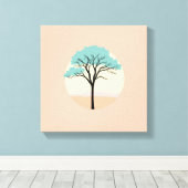 ミニマル抽象芸術植物植フェイク物 キャンバスプリント (インサイチュ (ウッドフロア))