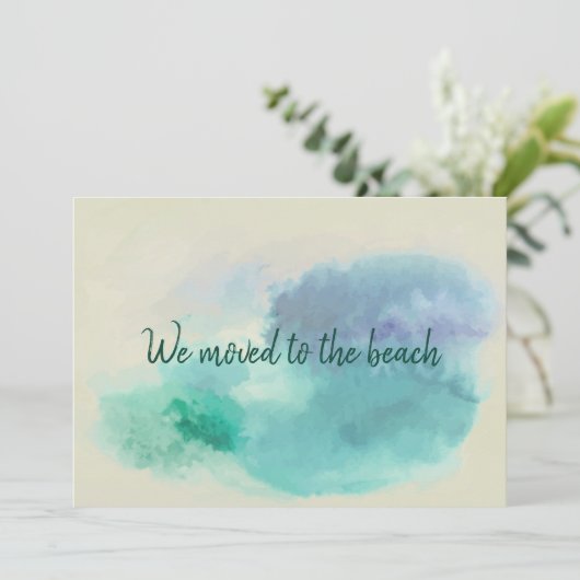 ミニマル抽象芸術水の色がビーチに移動 カード (スタンド正面)