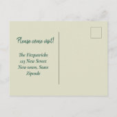 ミニマル抽象芸術水の色がビーチに移動 ポストカード (裏面)