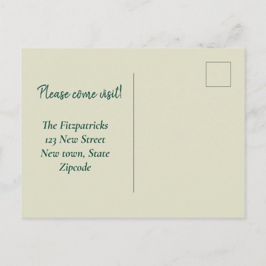 ミニマル抽象芸術水の色がビーチに移動 ポストカード (裏面)