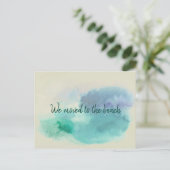 ミニマル抽象芸術水の色がビーチに移動 ポストカード (スタンド正面)