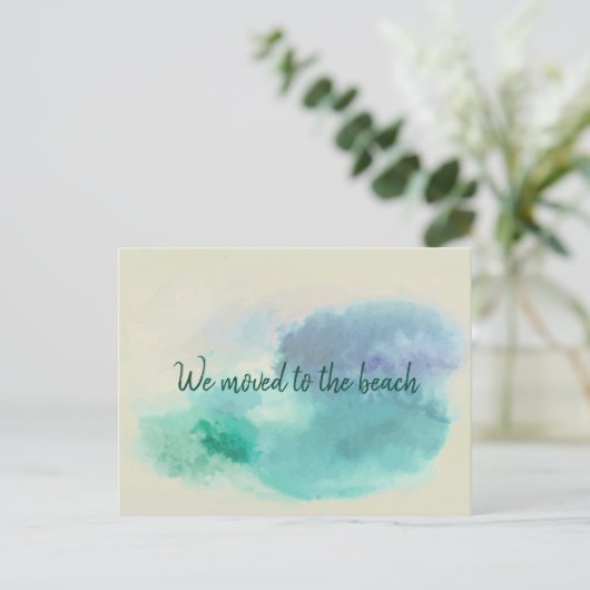 ミニマル抽象芸術水の色がビーチに移動 ポストカード (スタンド正面)