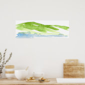 ミニマル抽象芸術水彩ヒルズ3ポスター ポスター (キッチン)