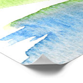 ミニマル抽象芸術水彩ヒルズ3ポスター ポスター (角)