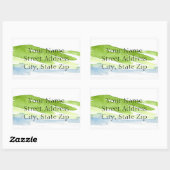 ミニマル抽象芸術水彩ヒルズ3ラベル 長方形シール (シート)