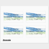 ミニマル抽象芸術水彩ヒルズ4ラベル 長方形シール (シート)