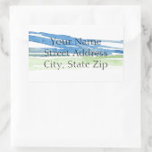 ミニマル抽象芸術水彩ヒルズ4ラベル 長方形シール (バッグ)