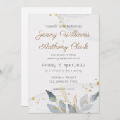 ミニマル抽象芸術水彩結婚式招待状 招待状 (正面/裏面)