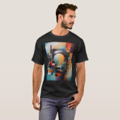 ミニマル抽象芸術油内の幾何学的パターン Tシャツ (正面フル)