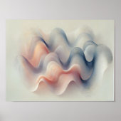 ミニマル抽象芸術波アート – ソフトグラデーション ポスター (正面)
