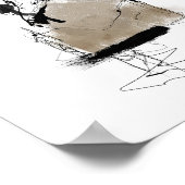 ミニマル抽象芸術白灰色 ポスター (角)