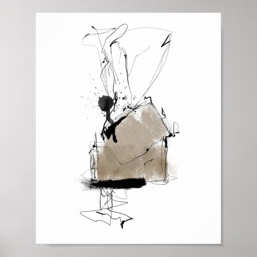 ミニマル抽象芸術白灰色 ポスター (正面)