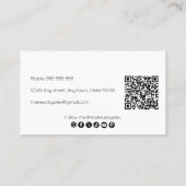 ミニマル抽象芸術白黒金ゴールドプロフェッショナル 名刺 (裏面)