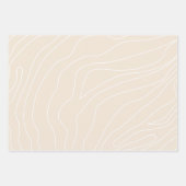ミニマル抽象芸術線ベージュ ラッピングペーパーシート (正面3)