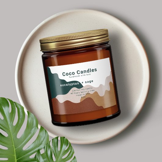 ミニマル抽象芸術自然キャンドル製品ラベル フードラベル