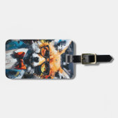 ミニマル抽象芸術適合キツネ ラゲッジタグ (正面横)