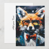 ミニマル抽象芸術適合キツネ 案内状 (正面/裏面)