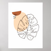 ミニマル抽象芸術顔ポートレートラインアートスケッチ ポスター (正面)