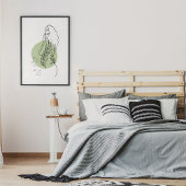 ミニマル抽象芸術顔ポートレートラインアートスケッチ ポスター