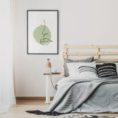 ミニマル抽象芸術顔ポートレートラインアートスケッチ ポスター