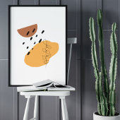 ミニマル抽象芸術顔ポートレートラインアートスケッチ ポスター