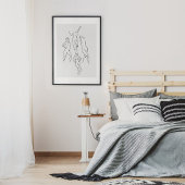 ミニマル抽象芸術顔ポートレートラインアートスケッチ ポスター