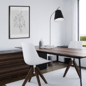 ミニマル抽象芸術顔ポートレートラインアートスケッチ ポスター