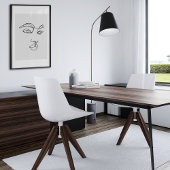 ミニマル抽象芸術顔ポートレートラインアートスケッチ ポスター