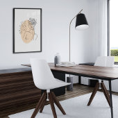 ミニマル抽象芸術顔ポートレートラインアートスケッチ ポスター