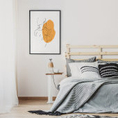 ミニマル抽象芸術顔ポートレートラインアートスケッチ ポスター