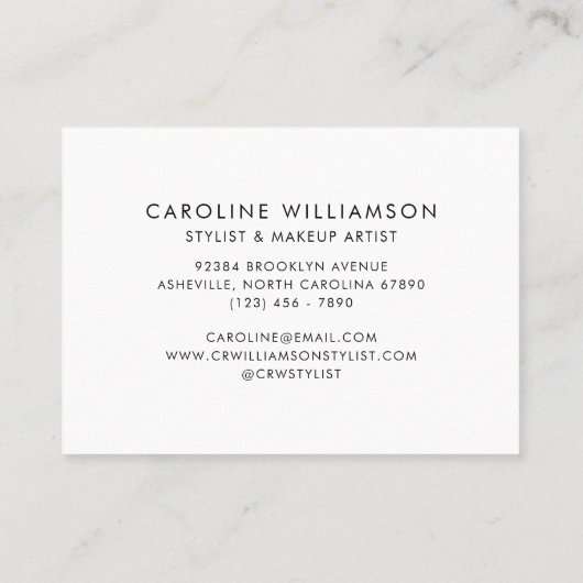 ミニマル抽象芸術顔ポートレートラインアートスケッチ 名刺 (裏面)