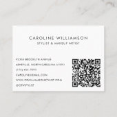 ミニマル抽象芸術顔ポートレートラインアートQRコード 名刺 (裏面)