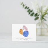 ミニマル抽象芸術顔ポートレートラインアートQRコード 名刺 (スタンド正面)