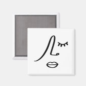 ミニマル抽象芸術顔モダンアートデザインマグネット マグネット (正面/裏面)