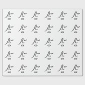 ミニマル抽象芸術顔モダンアートデザイン ラッピングペーパー (フラット)