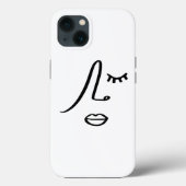 ミニマル抽象芸術顔モダンアートデザイン Case-Mate iPhoneケース (裏面)