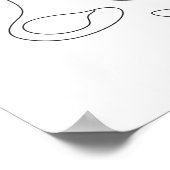 ミニマル抽象芸術顔ラインアート ポスター (角)