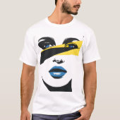 ミニマル抽象芸術顔Tシャツ Tシャツ (正面)
