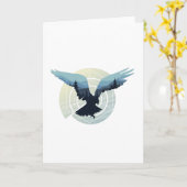 ミニマル抽象芸術鳥 カード (黄色い花)