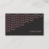 ミニマル抽象芸術黒とピンクフェミニン 名刺 (正面)