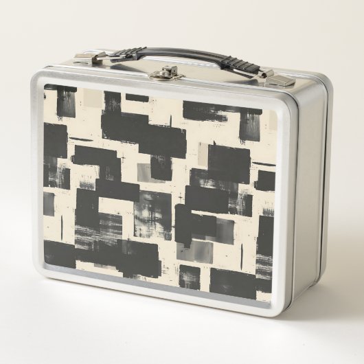 ミニマル抽象芸術 メタルランチボックス (正面)