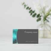 ミニマル抽象芸術QRグリーングレービジネスカード 名刺 (スタンド正面)