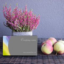 ミニマル抽象芸術QRグレーラベンダービジネスカード