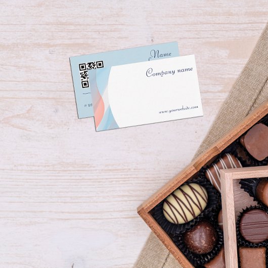 ミニマル抽象芸術QRコードパステルビジネスカード 名刺