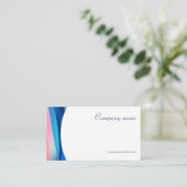 ミニマル抽象芸術QRコードブルー名刺 名刺 (スタンド正面)