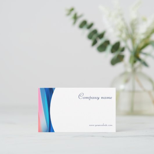 ミニマル抽象芸術QRコードブルー名刺 名刺 (スタンド正面)