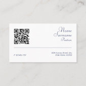 ミニマル抽象芸術QRコードブルー名刺 名刺 (裏面)