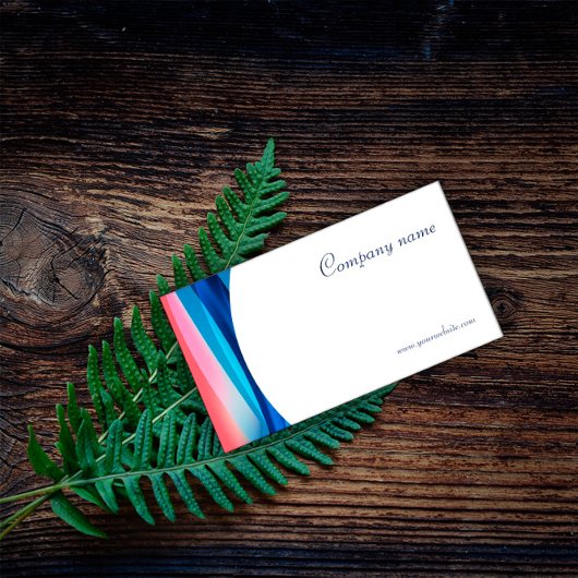 ミニマル抽象芸術QRコードブルー名刺 名刺